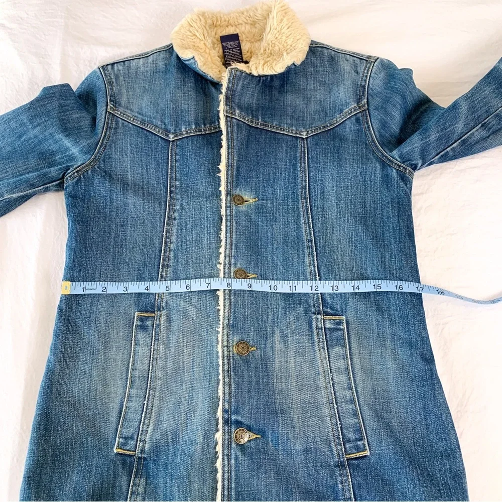 Y2K Earl Jean sherpa jacket Gilmore Girls style vintage denim jacket, size small - Picture 7 of 12